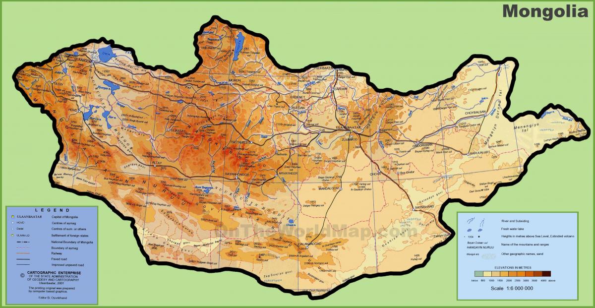 Монголія розташування карті 