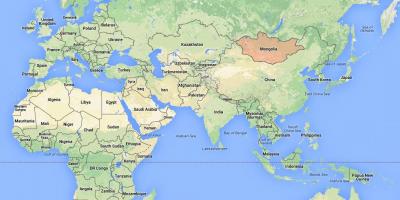 Карта світу, показує Монголії