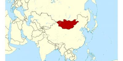 Розташування Монголії на карті світу