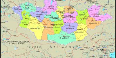 Фізична карта Монголії
