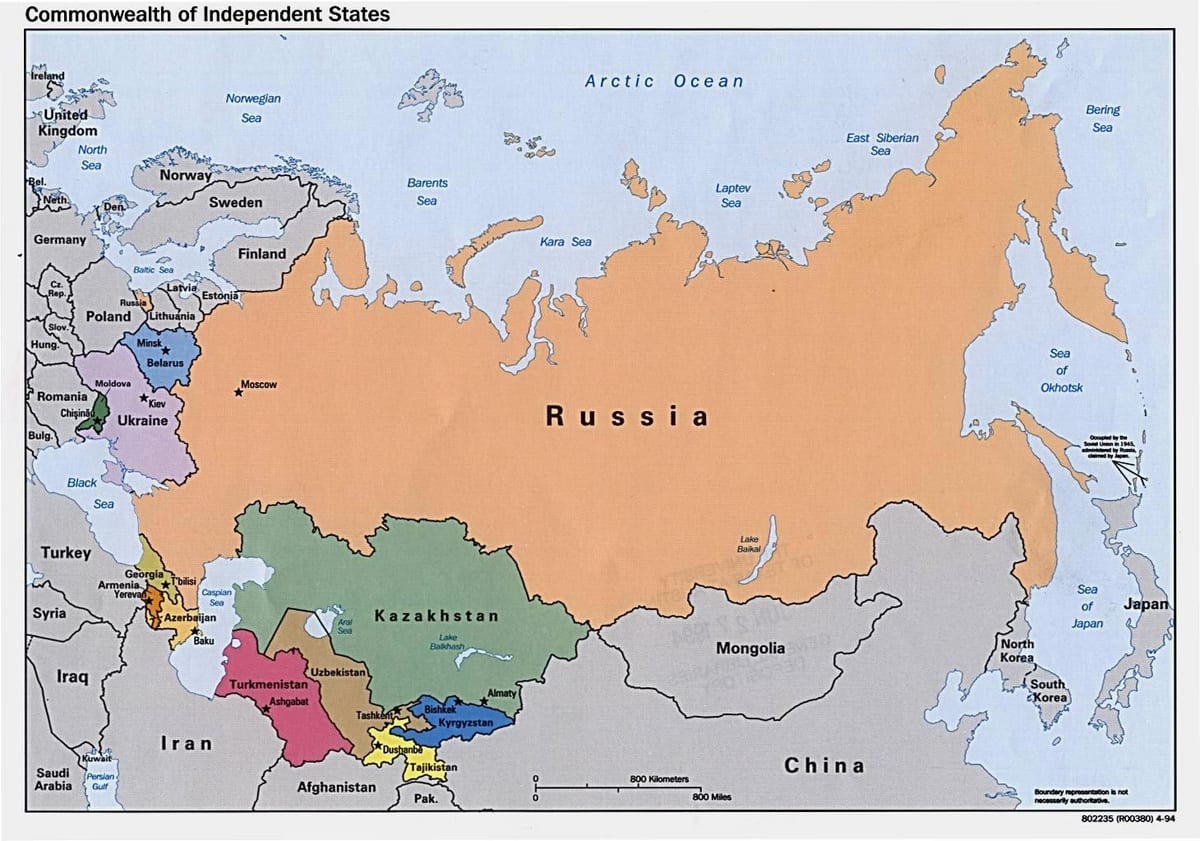 карта Росії Монголії