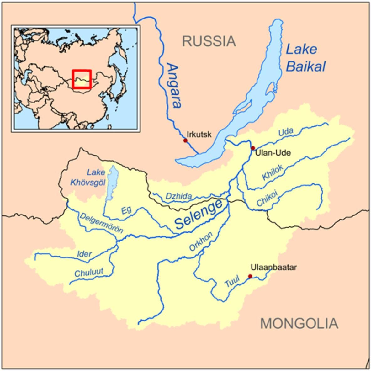 карта річки Монголії