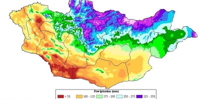 Карта Монголії щільність населення 