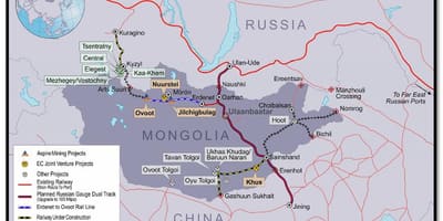 Монгольська залізниця карта
