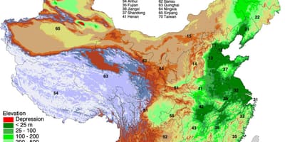 Карта Монголії висоті